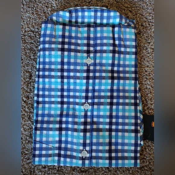Good Man Brand Blue Checkered Short Sleeve Button Down Shirt NWT - Picture 6 of 6